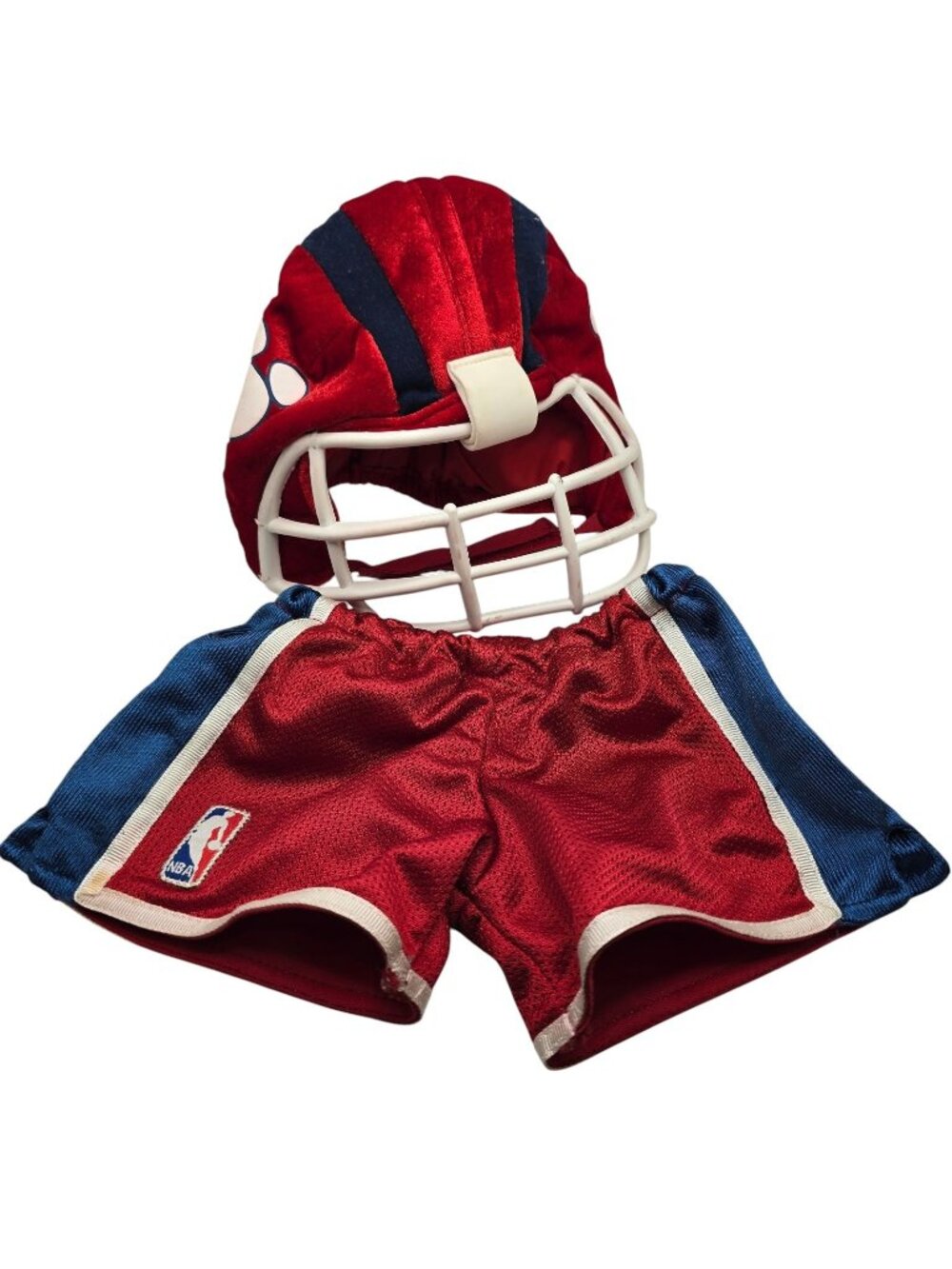Build a Bear Sports Clothing Football Helmet NBA Basketball Shorts Red Blue